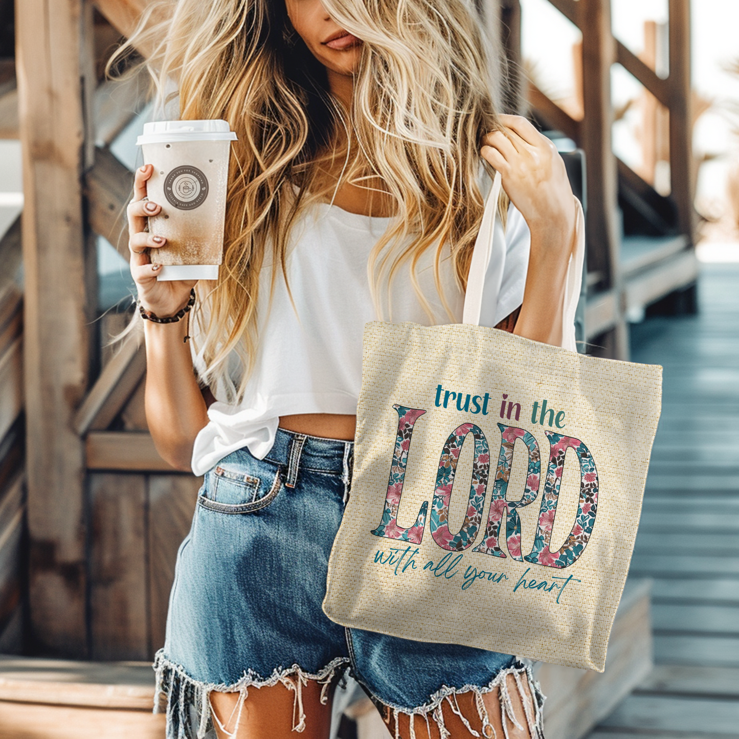 Copy of Psalm 91:7 Tote Bag, Christian Merch, Gifts of the Holy Spirit, Travel Bag, Bible Bag, , Book Bag, Getaway Bag, Secret Santa Gift, Gift for Church People
