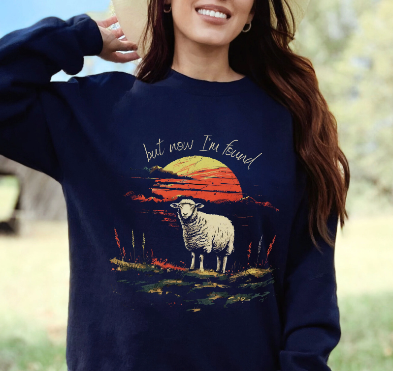 But Now I'm Found Sweatshirt - Unisex Heavy Blend™ Crewneck Sweatshirt, Jesus Lovers, Christian Gifts, Faith Apparel, Christian Merch, Jesus Apparel