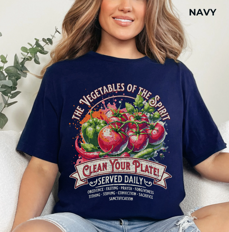 Funny Vegetables of the Spirit T-Shirt - Unisex Jersey Short Sleeve Tee,Christian Merch, Christian Streetwear, Fruit of the Spirit, Religious Clothing