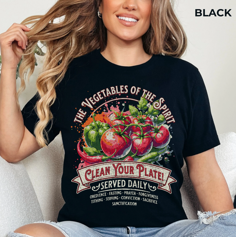 Funny Vegetables of the Spirit T-Shirt - Unisex Jersey Short Sleeve Tee,Christian Merch, Christian Streetwear, Fruit of the Spirit, Religious Clothing
