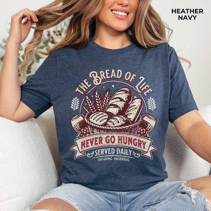 Bread of LIfe T-Shirt - Unisex Jersey Short Sleeve Tee, Christian Merch, Christian Streetwear, Ministry Shirt, Faith Based Shirt, Praise Tee