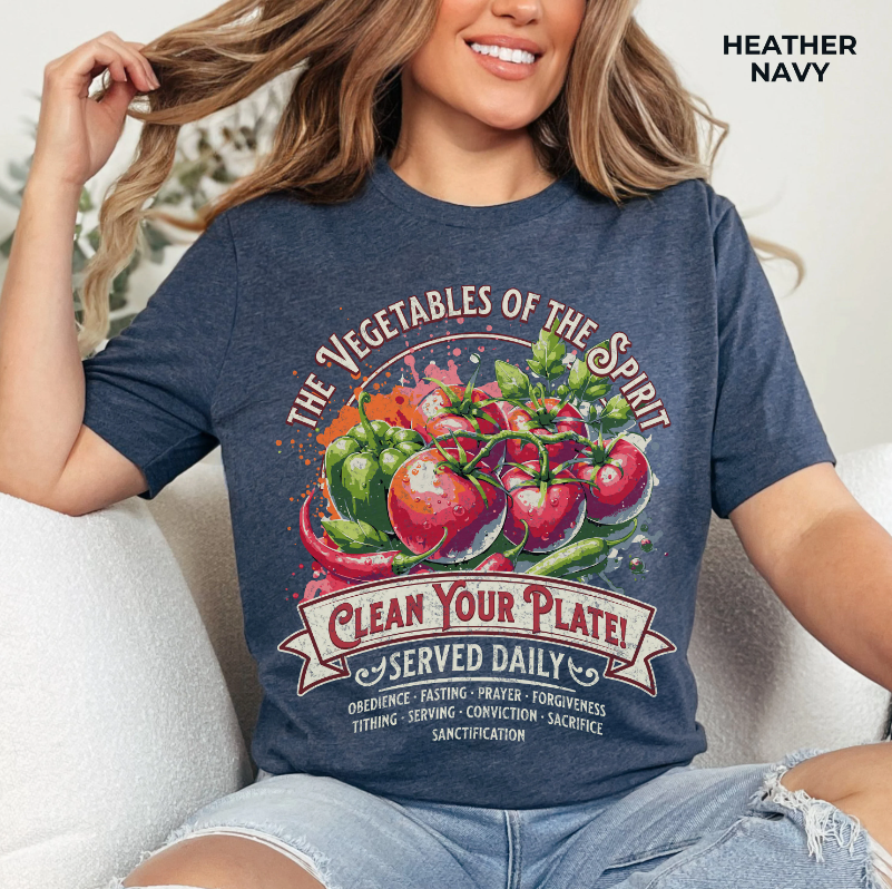 Funny Vegetables of the Spirit T-Shirt - Unisex Jersey Short Sleeve Tee,Christian Merch, Christian Streetwear, Fruit of the Spirit, Religious Clothing