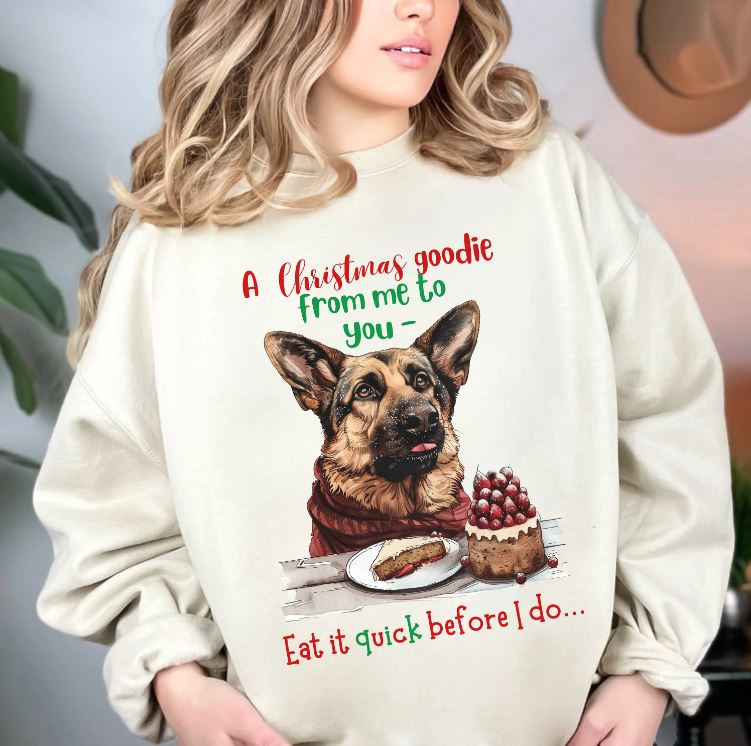German Shepherd Christmas Sweatshirt, Unisex Heavy Blend™ Crewneck, Dog People or Veterinarian Gift, Dog Christmas Shirt, Cute Gift From Dog