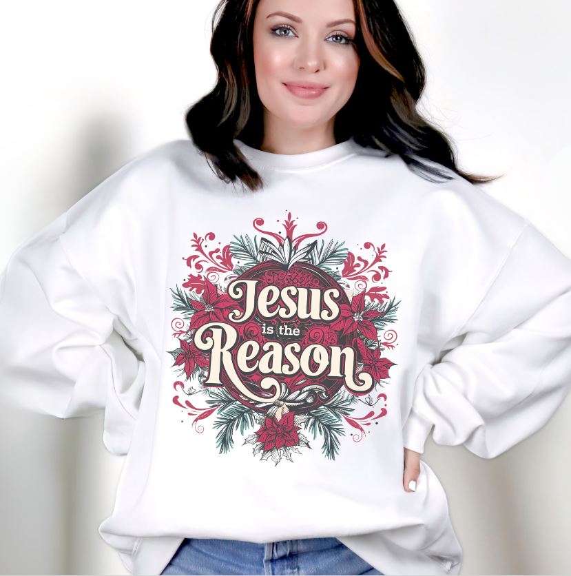 Jesus is the Reason Christmas Sweatshirt, Unisex Heavy Blend Crewneck, Presents for Mom, Jesus Sweater, Glory to God, Christian Christmas