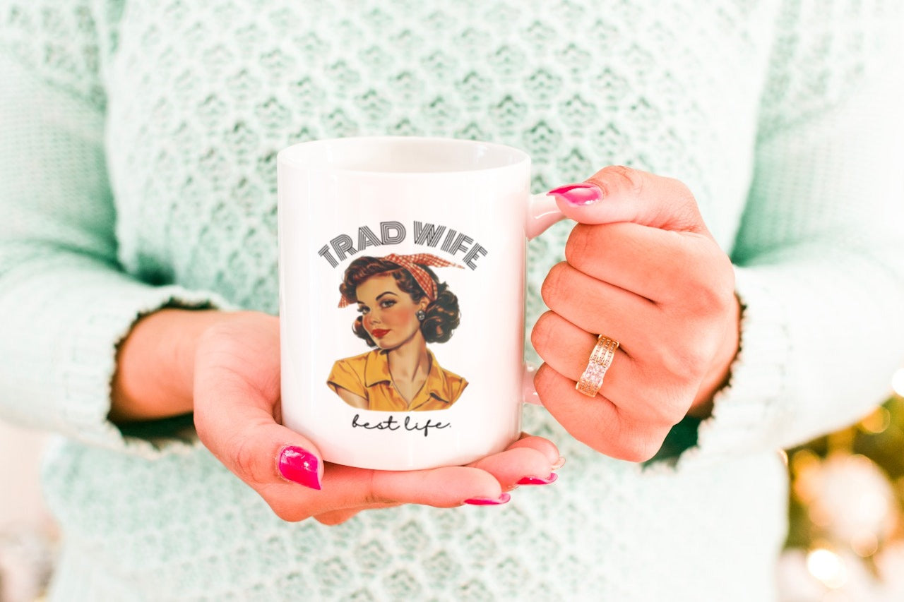 Trad Wife Jumbo Mug, 20oz, Homemaker Gift, Traditional Housewife Tea Cup, Trad Wife Gifts, Present for Wifey, Bridal Shower Mug