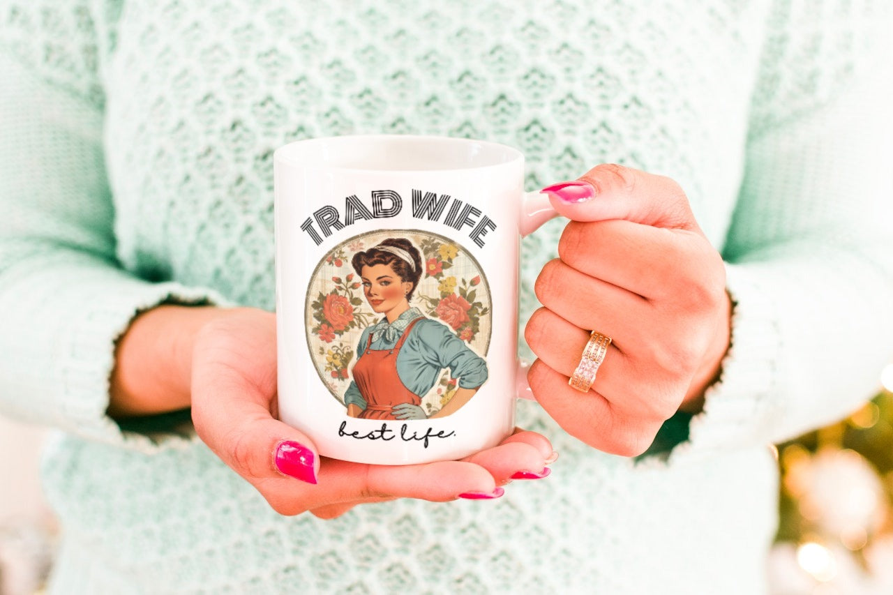 Trad Wife Jumbo Mug, 20oz, Homemaker Gift, Traditional Housewife Tea Cup, Trad Wife Gifts, Present for Wifey, Bridal Shower Mug