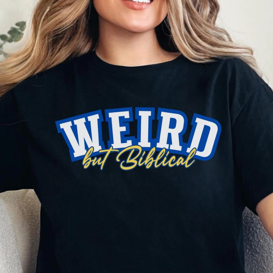 Weird But Biblical Unisex Softstyle T-Shirt - Faith Tee, Religious Shirt, Inspirational Christian Clothing, Bible Quote Top, Christian