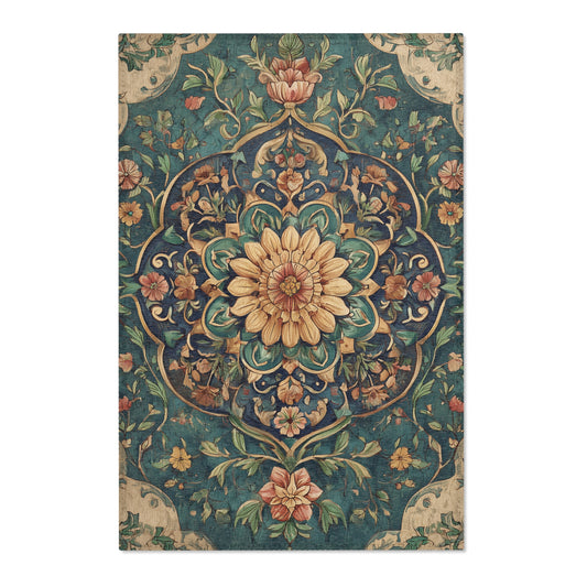 Moroccan Area Rug, Low Pile, Funky, Colorful, & Unique Area Rugs, Custom Print Rug or Bathmat, 3 Sizes - 24x36 in, 36x60 in and 48x72 in