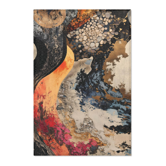 Flowing Abstract Art Area Rug, Funky, Colorful, & Unique Area Rugs, Custom Print Rug or Bathmat, 3 Sizes - 24x36 in, 36x60 in and 48x72 in