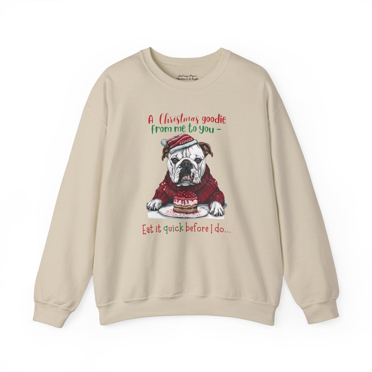 Cute Bulldog Christmas Sweatshirt, Unisex Heavy Blend™ Crewneck, Dog People or Veterinarian Gift, Dog Christmas Shirt, Cute Gift From Dog