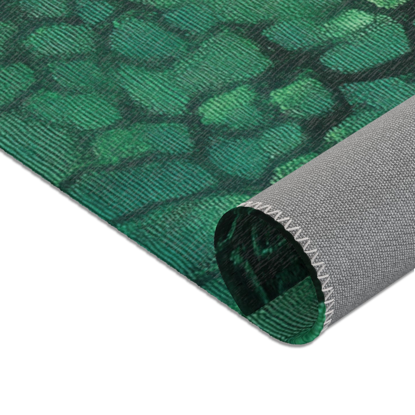 Modern Green Boho Area Rug, Funky, Colorful, & Unique Area Rugs, Custom Print Rug Bathmat Doormat, 3 Sizes-24x36 in, 36x60 in and 48x72 in
