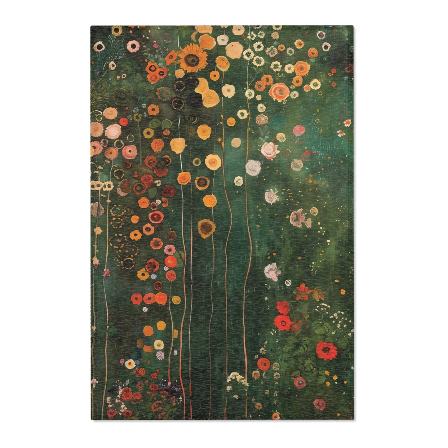 Gustav Klimt Inspired Area Rug, Funky, Colorful, & Unique Area Rugs, Custom Print Rug or Bathmat, 3 Sizes - 24x36 in, 36x60 in and 48x72 in