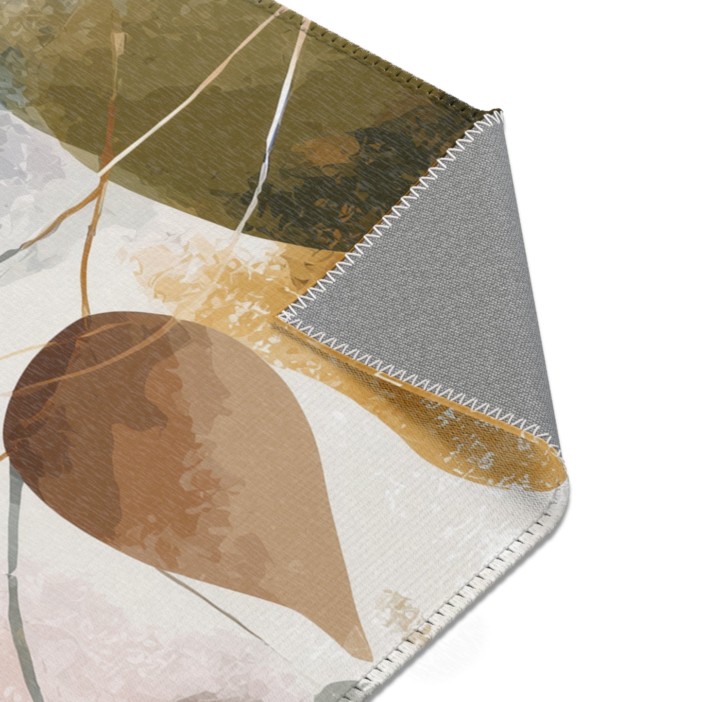 Modern Floral Boho Area Rug, Funky, Off White, & Unique Area Rugs, Custom Print Rug or Bathmat, 3 Sizes - 24x36 in, 36x60 in and 48x72 in