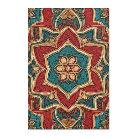 Moroccan Area Rug, Low Pile, Funky, Colorful, & Unique Area Rugs, Custom Print Rug or Bathmat, 3 Sizes - 24x36 in, 36x60 in and 48x72 in