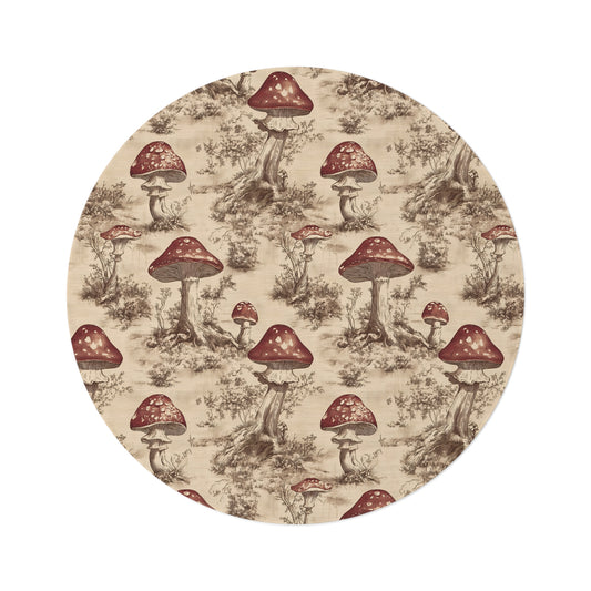 Copy of Mushroom Round Area Rug, Funky, Colorful & Unique Fairycore Area Rugs, Unique 60" Round Rug, Custom Print Available