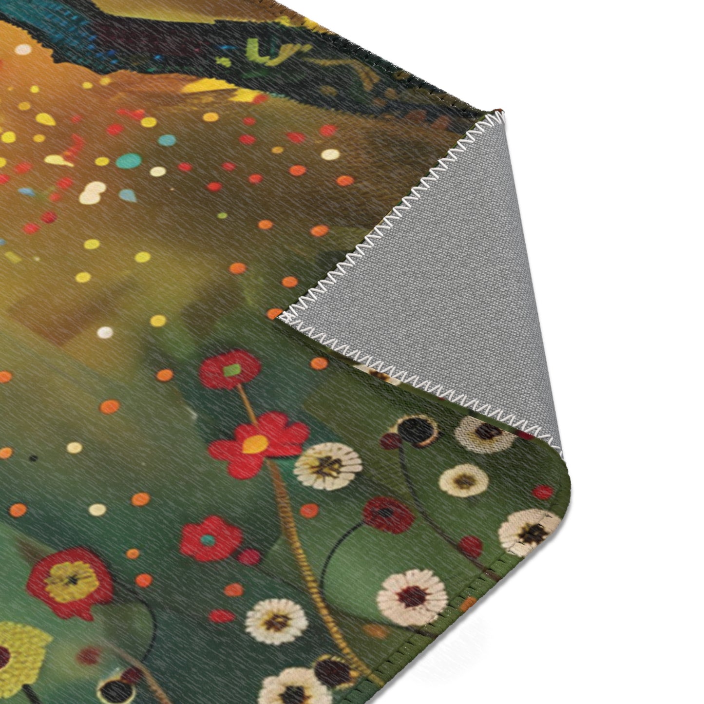 Gustav Klimt Inspired Area Rug, Funky, Colorful, & Unique Area Rugs, Custom Print Rug or Bathmat, 3 Sizes - 24x36 in, 36x60 in and 48x72 in
