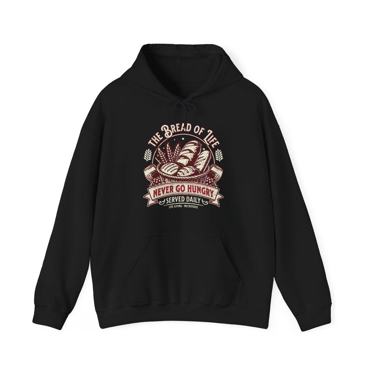 Bread of Life Unisex Heavy Blend™ Hoodie, Christian Merch, Christian Streetwear, Ministry Shirt, Faith Based Shirt, Praise Hoodie