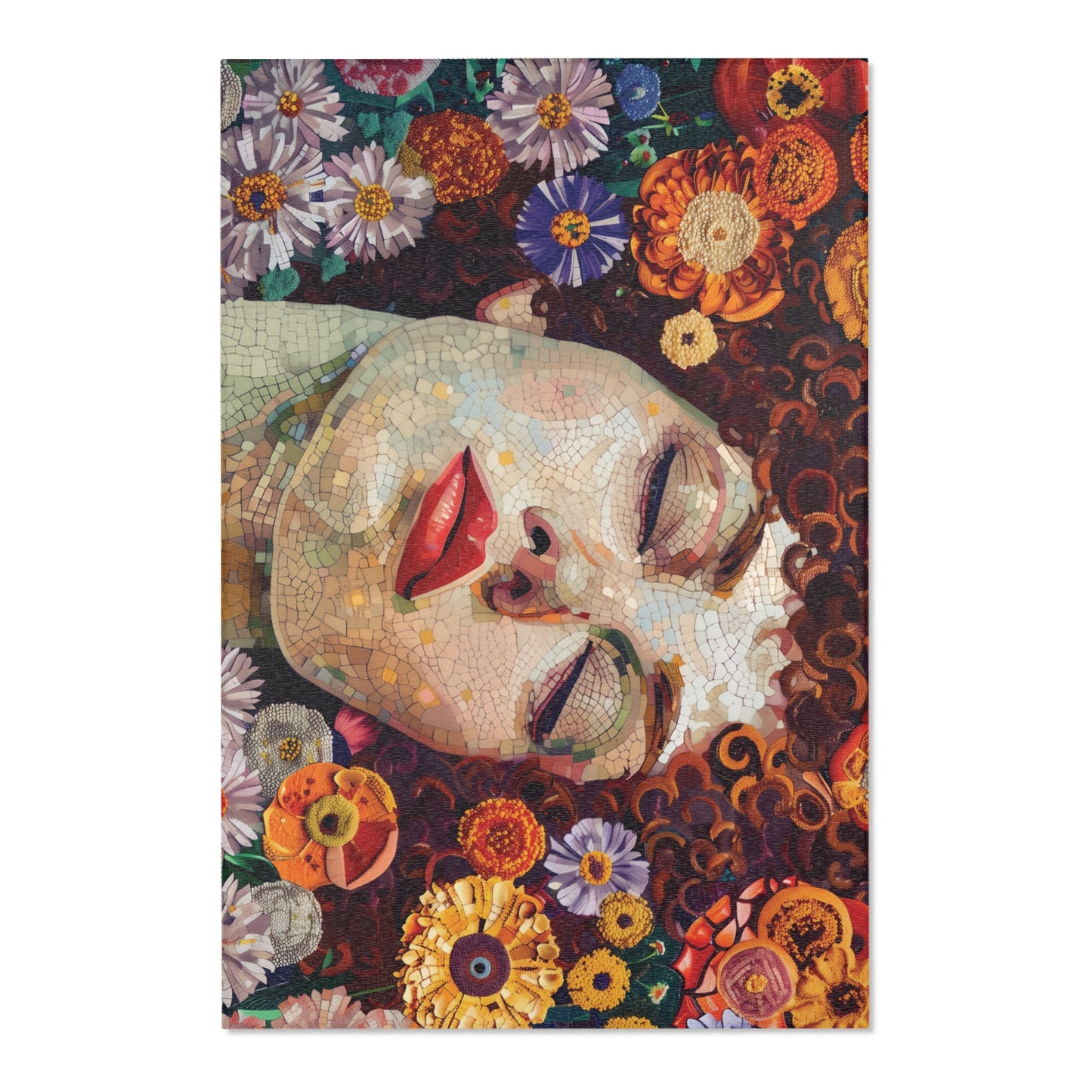 Gustav Klimt Inspired Area Rug, Funky, Colorful, & Unique Area Rugs, Custom Print Rug or Bathmat, 3 Sizes - 24x36 in, 36x60 in and 48x72 in