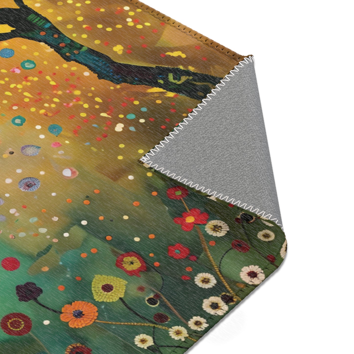 Gustav Klimt Inspired Area Rug, Funky, Colorful, & Unique Area Rugs, Custom Print Rug or Bathmat, 3 Sizes - 24x36 in, 36x60 in and 48x72 in