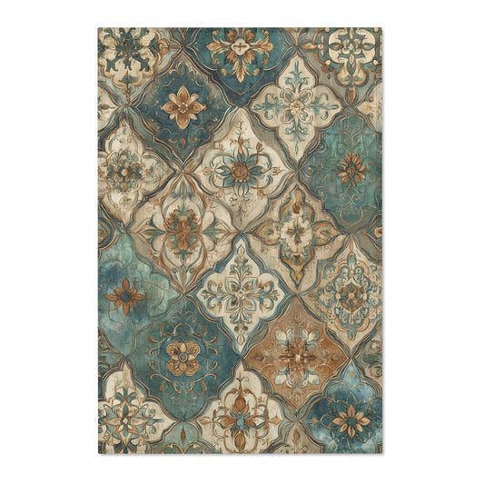 Moroccan Area Rug, Low Pile, Funky, Colorful, & Unique Area Rugs, Custom Print Rug or Bathmat, 3 Sizes - 24x36 in, 36x60 in and 48x72 in