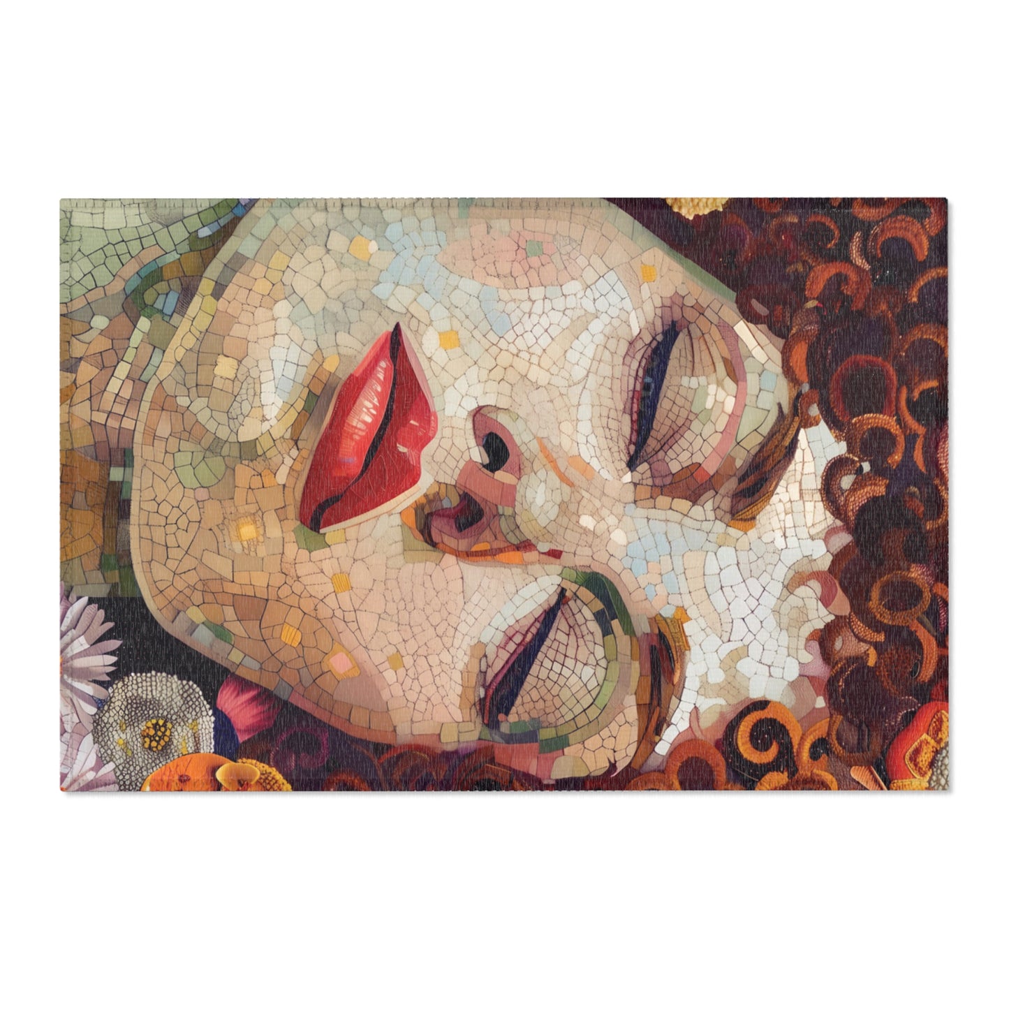 Gustav Klimt Inspired Area Rug, Funky, Colorful, & Unique Area Rugs, Custom Print Rug or Bathmat, 3 Sizes - 24x36 in, 36x60 in and 48x72 in