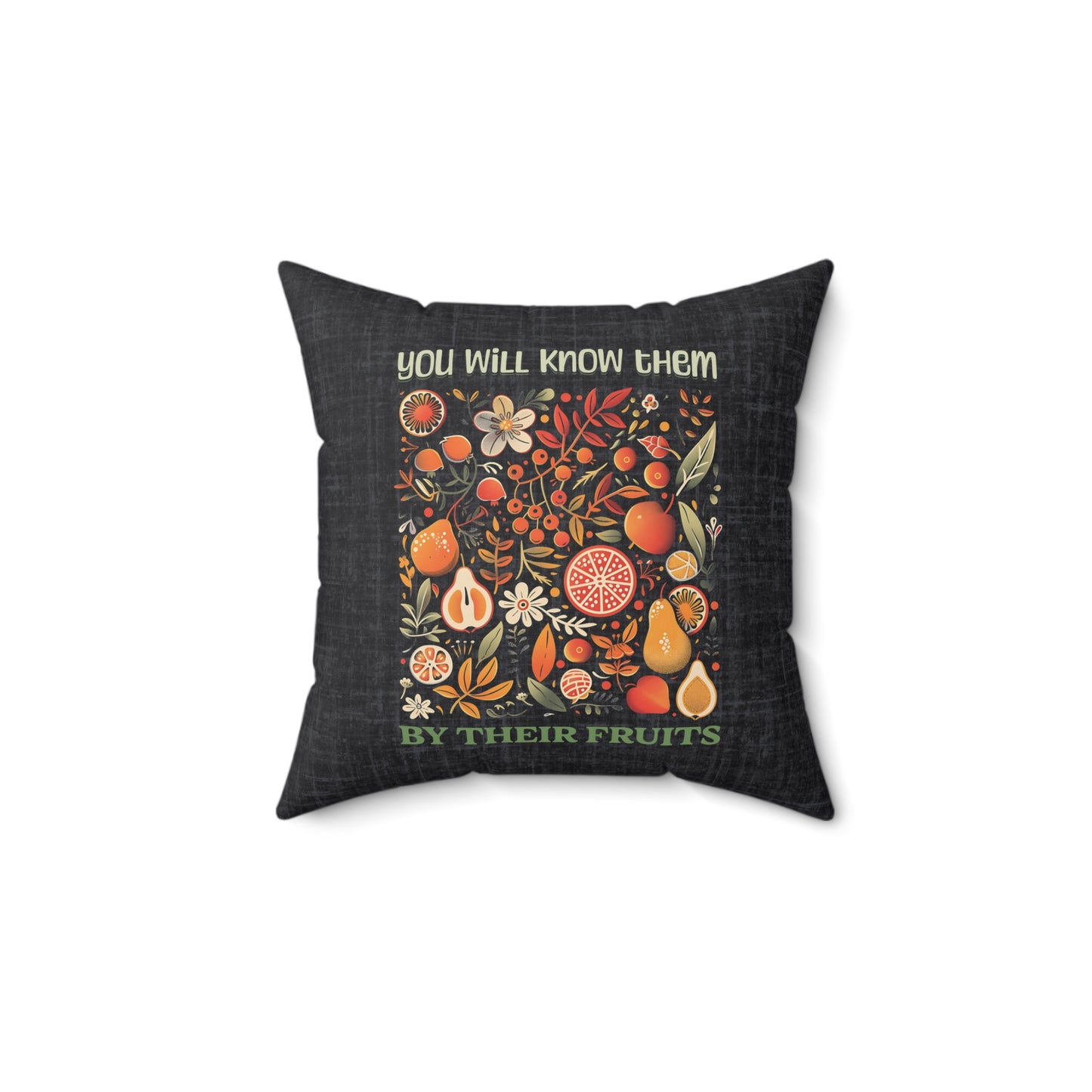 Fruits of the Spirit Throw Pillow, Spun Polyester Square, Christian Home Décor Items and Gifts, Religious Pillows, Gift for Christian Family and Friends