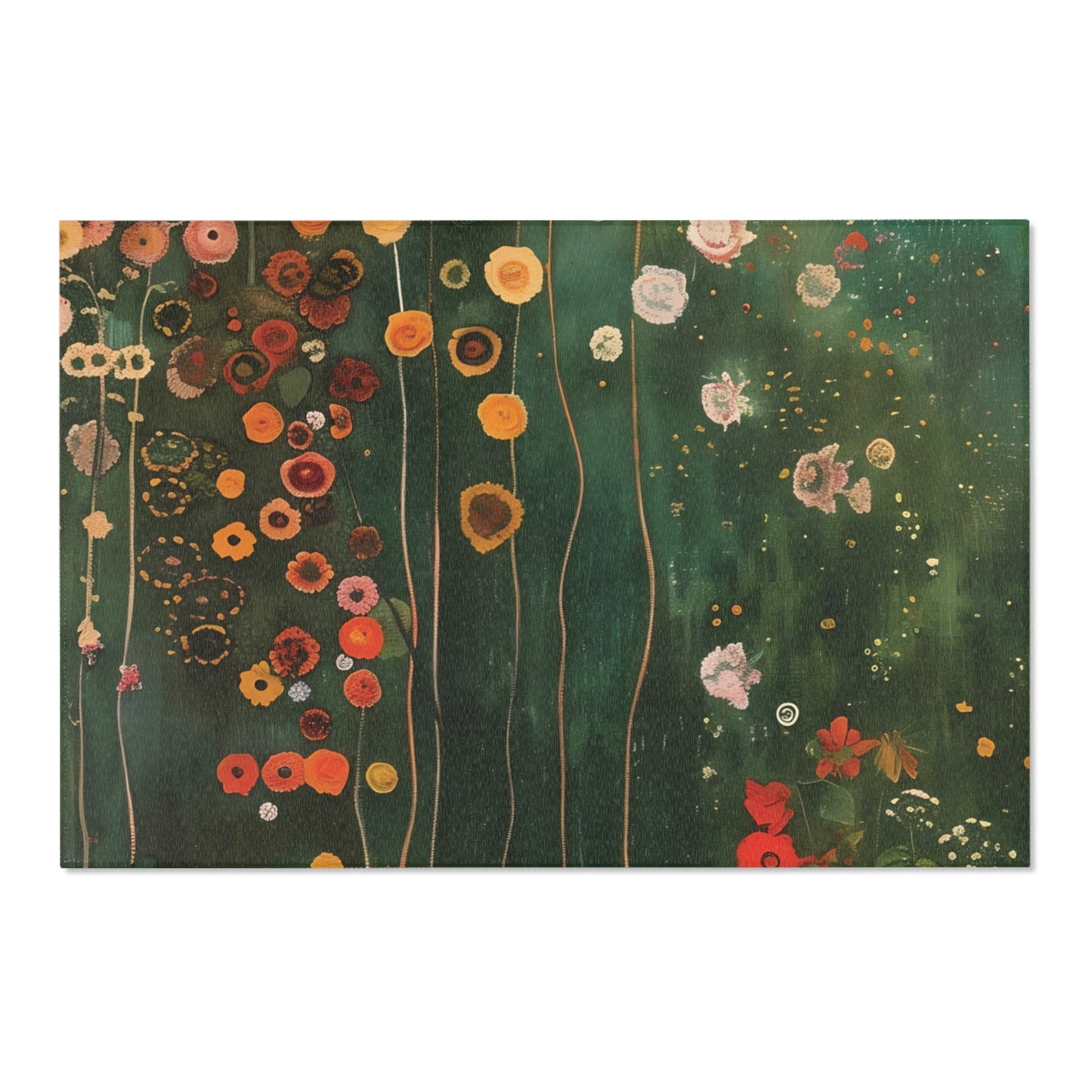 Gustav Klimt Inspired Area Rug, Funky, Colorful, & Unique Area Rugs, Custom Print Rug or Bathmat, 3 Sizes - 24x36 in, 36x60 in and 48x72 in