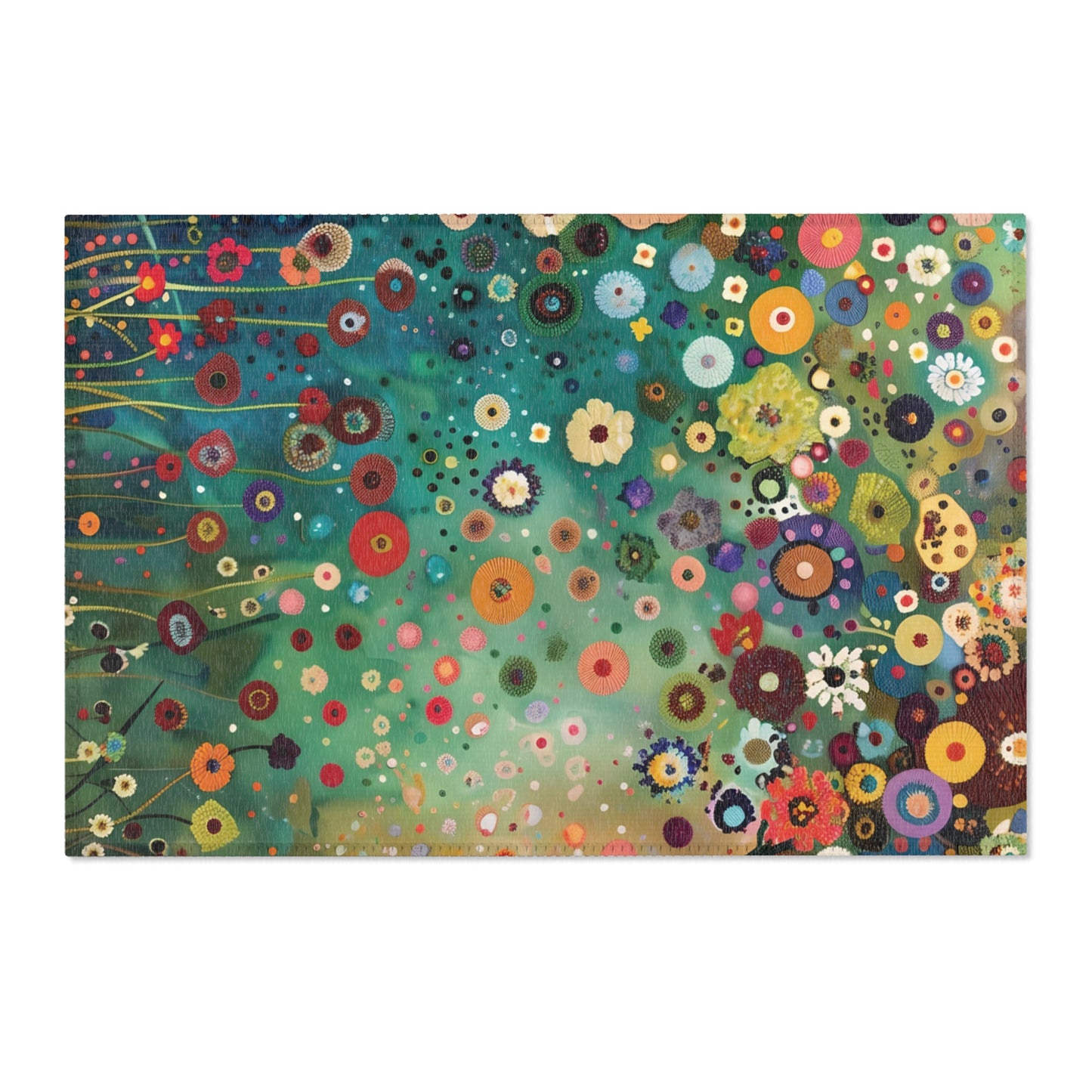 Gustav Klimt Inspired Area Rug, Funky, Colorful, & Unique Area Rugs, Custom Print Rug or Bathmat, 3 Sizes - 24x36 in, 36x60 in and 48x72 in