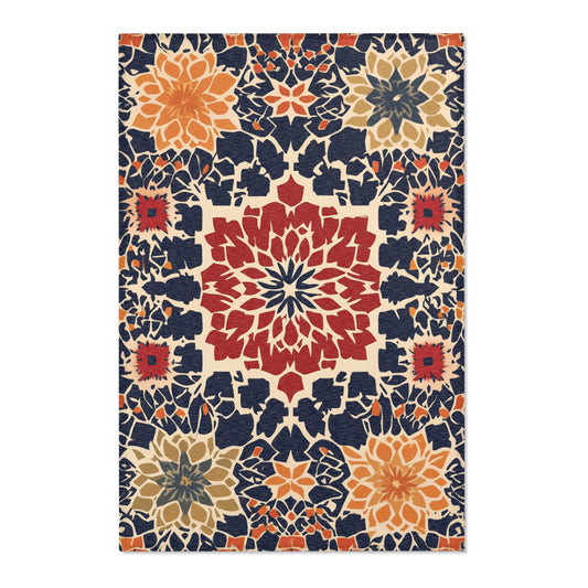 Moroccan Area Rug, Low Pile, Funky, Colorful, & Unique Area Rugs, Custom Print Rug or Bathmat, 3 Sizes - 24x36 in, 36x60 in and 48x72 in