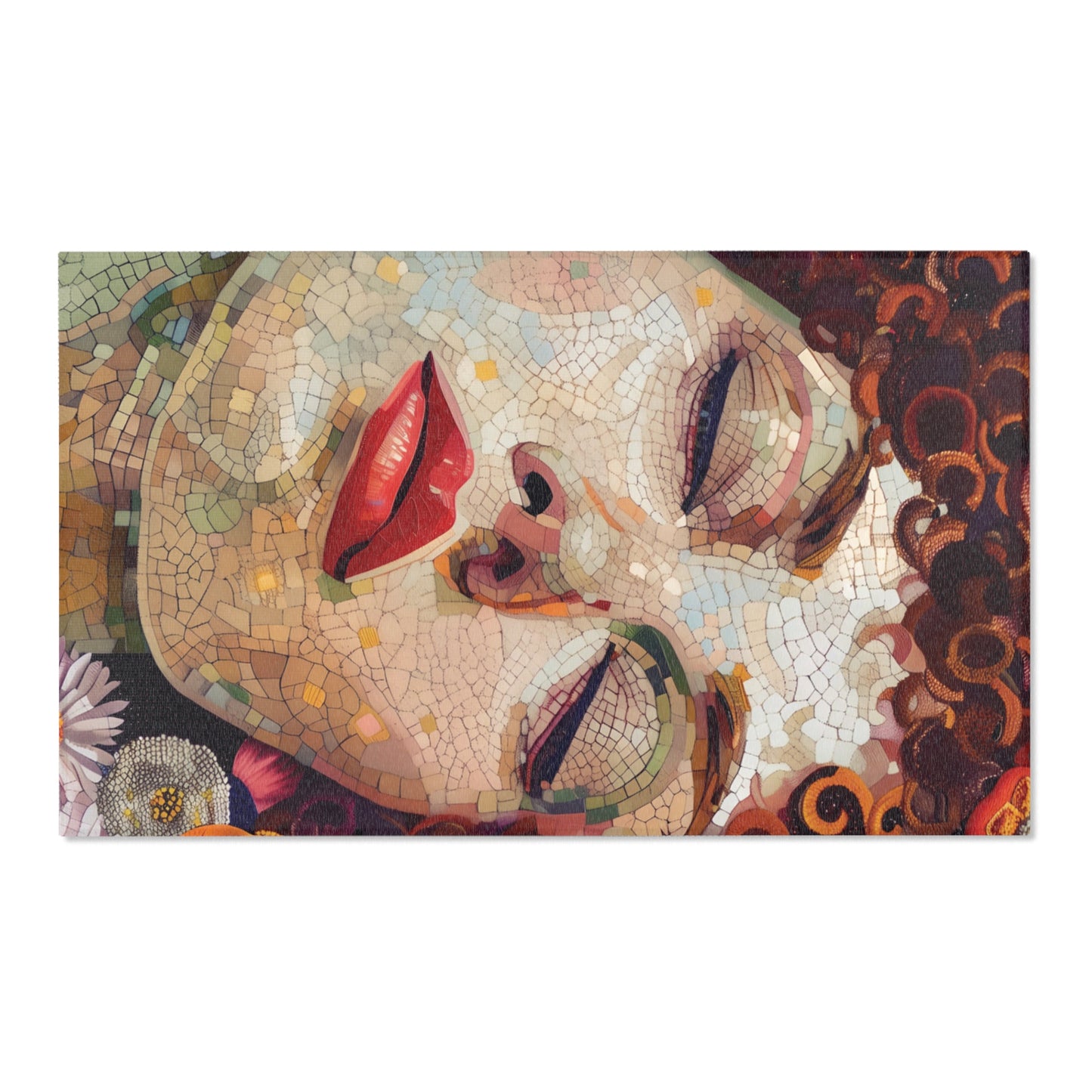 Gustav Klimt Inspired Area Rug, Funky, Colorful, & Unique Area Rugs, Custom Print Rug or Bathmat, 3 Sizes - 24x36 in, 36x60 in and 48x72 in