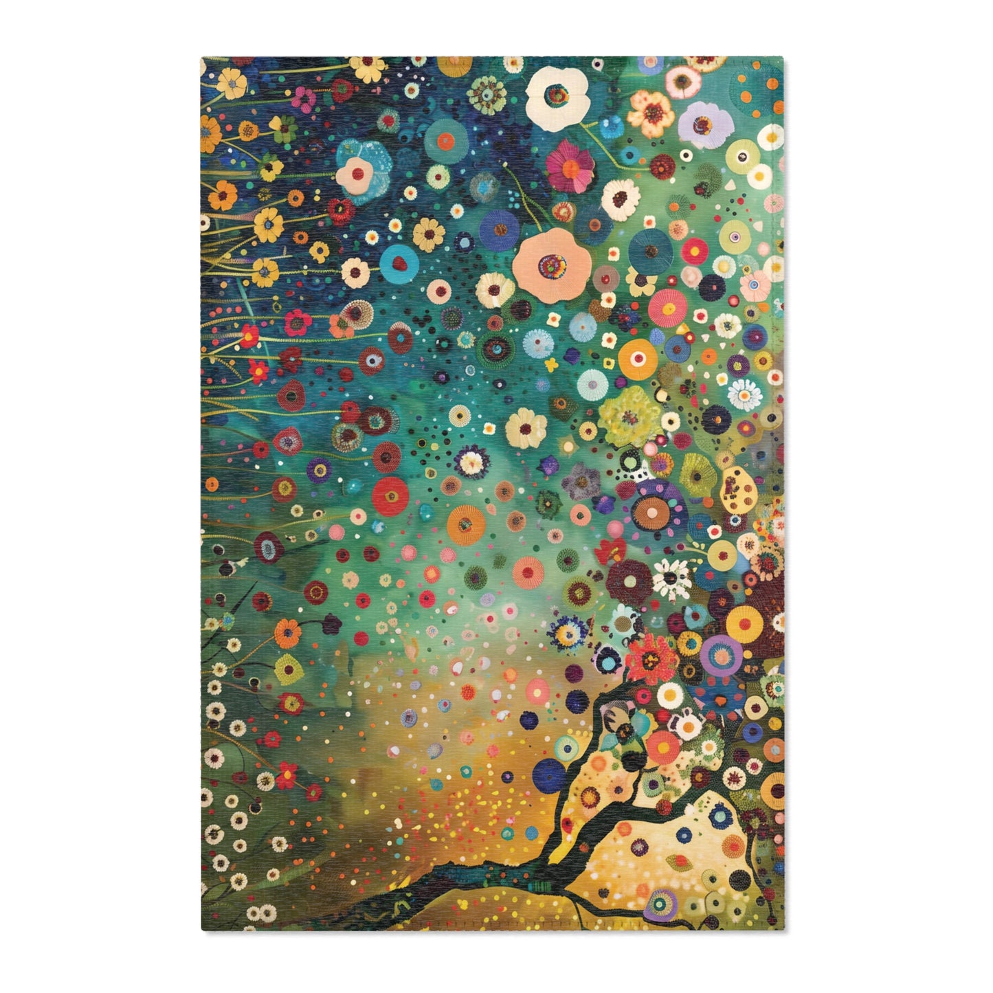 Gustav Klimt Inspired Area Rug, Funky, Colorful, & Unique Area Rugs, Custom Print Rug or Bathmat, 3 Sizes - 24x36 in, 36x60 in and 48x72 in