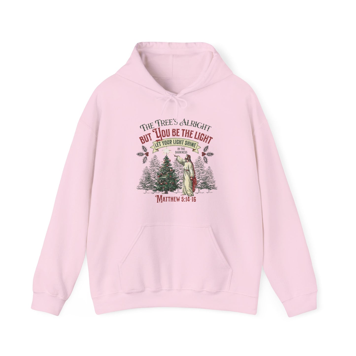 Be the Light Christmas Unisex Heavy Blend™ Hooded Sweatshirt, Christian Merch, Christian Streetwear, Ministry Shirt, Faith Based Shirt, Praise Hoodie