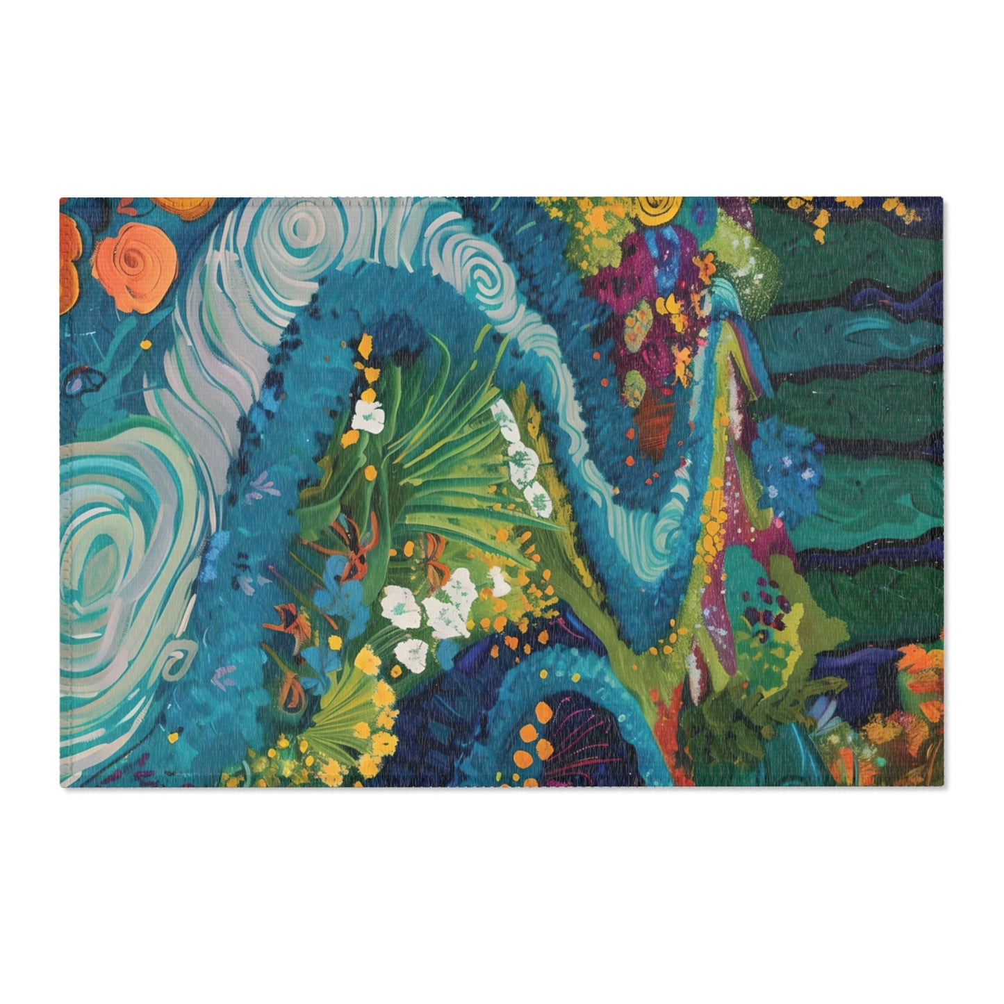 Van Gogh Inspired Area Rug, Funky, Colorful, & Unique Area Rugs, Custom Print Rug or Bathmat, 3 Sizes - 24x36 in, 36x60 in and 48x72 in