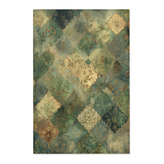 Moroccan Area Rug, Low Pile, Funky, Colorful, & Unique Area Rugs, Custom Print Rug or Bathmat, 3 Sizes - 24x36 in, 36x60 in and 48x72 in