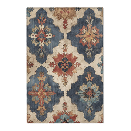 Moroccan Area Rug, Low Pile, Funky, Colorful, & Unique Area Rugs, Custom Print Rug or Bathmat, 3 Sizes - 24x36 in, 36x60 in and 48x72 in