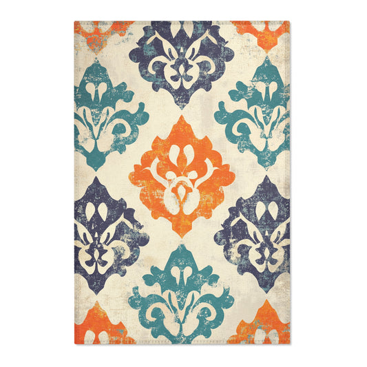 Moroccan Area Rug, Low Pile, Funky, Colorful, & Unique Area Rugs, Custom Print Rug or Bathmat, 3 Sizes - 24x36 in, 36x60 in and 48x72 in