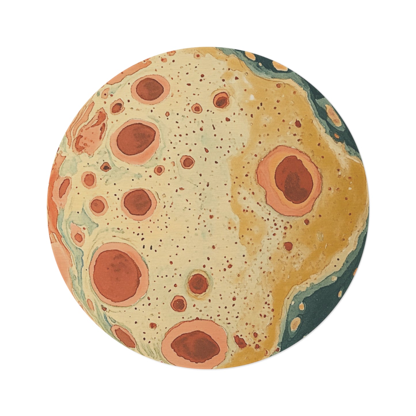 Round Mushroom Spore Area Rug, Funky & Unique Fairycore Area Rugs, Unique 60" Round Rug, Custom Print Available