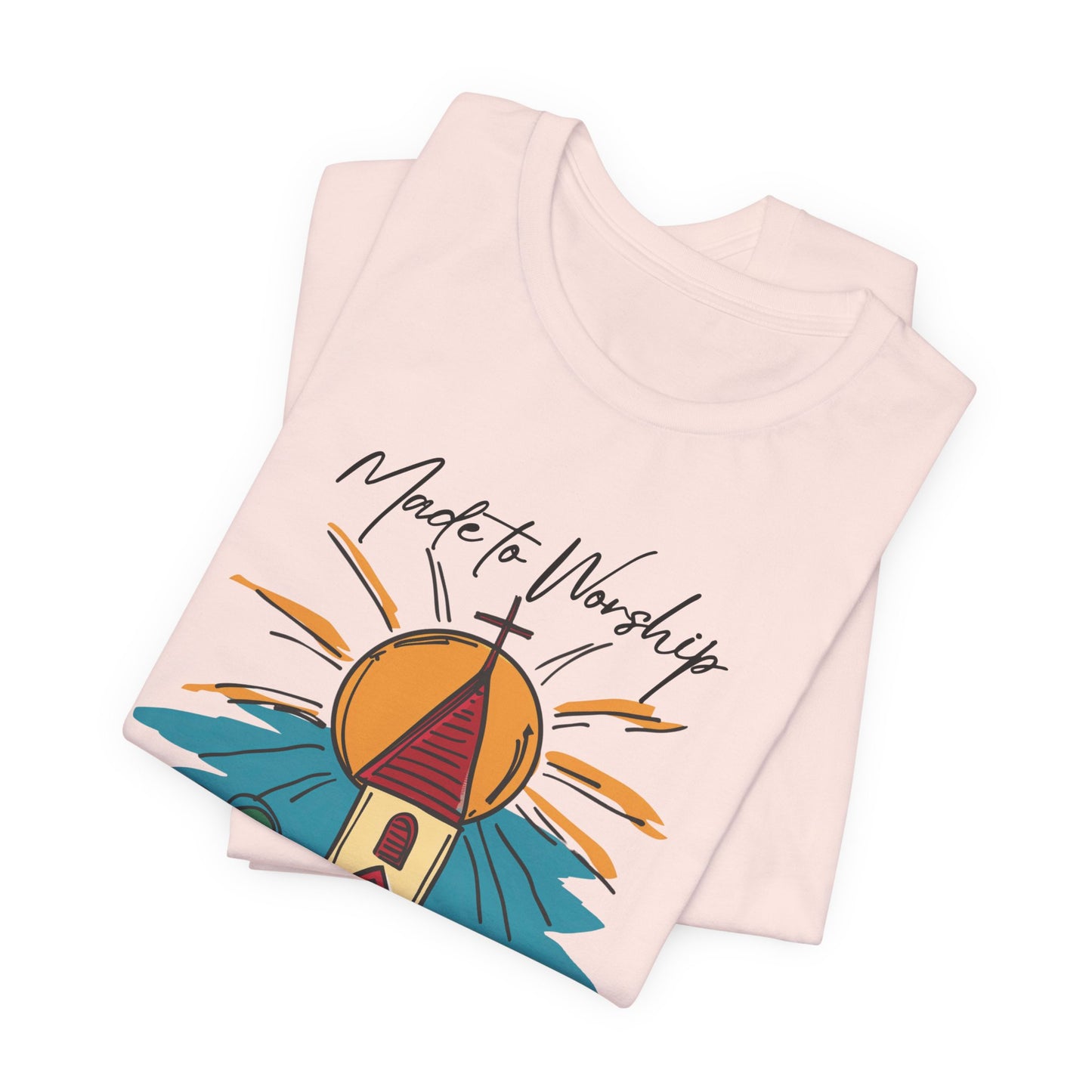 Made to Worship T-shirt - Unisex Jersey Short Sleeve Tee, Christian Merch, Christian Streetwear, Faith Based Shirt, Christian Apparel, Christian Shirts