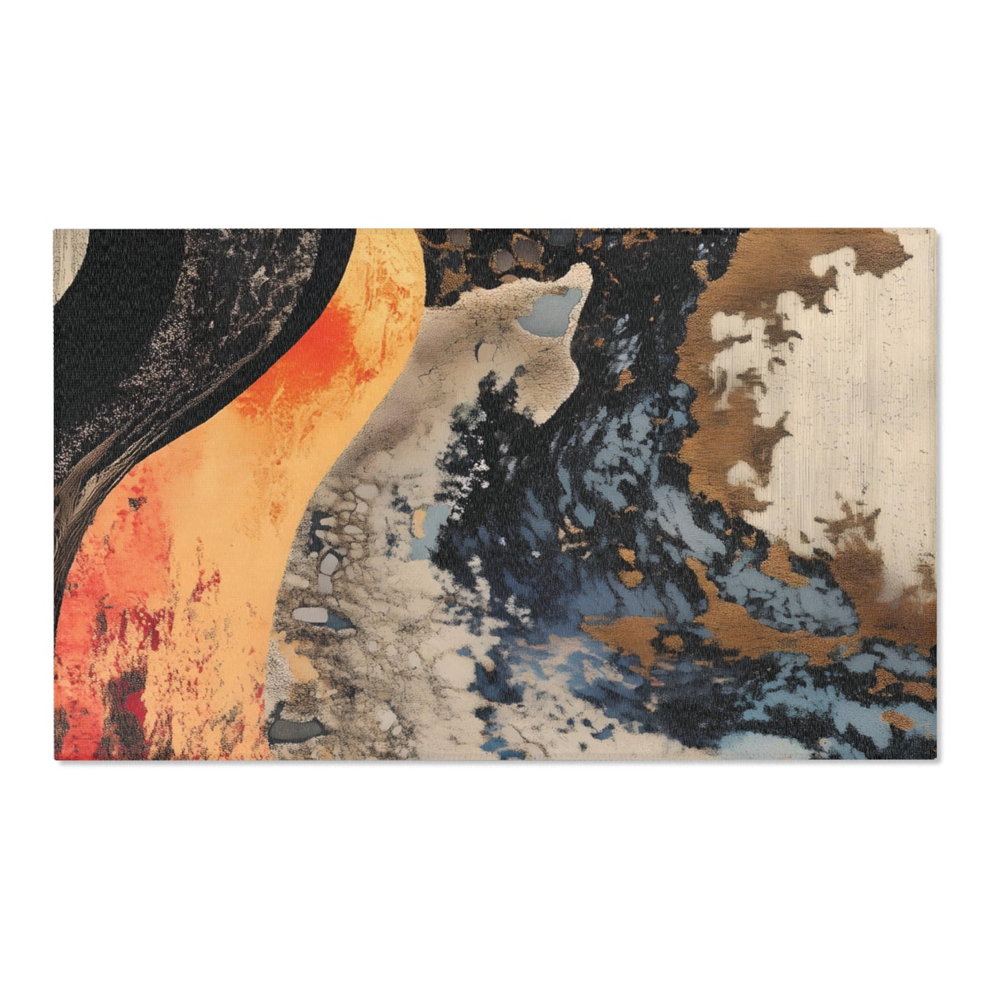 Flowing Abstract Art Area Rug, Funky, Colorful, & Unique Area Rugs, Custom Print Rug or Bathmat, 3 Sizes - 24x36 in, 36x60 in and 48x72 in