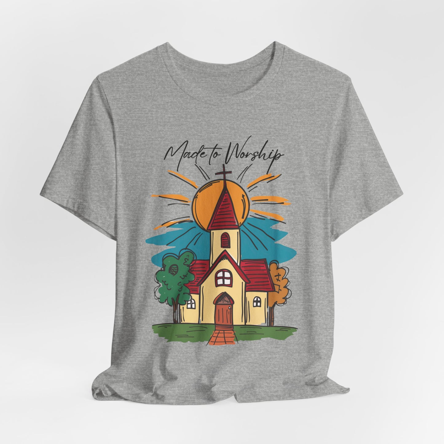 Made to Worship T-shirt - Unisex Jersey Short Sleeve Tee, Christian Merch, Christian Streetwear, Faith Based Shirt, Christian Apparel, Christian Shirts
