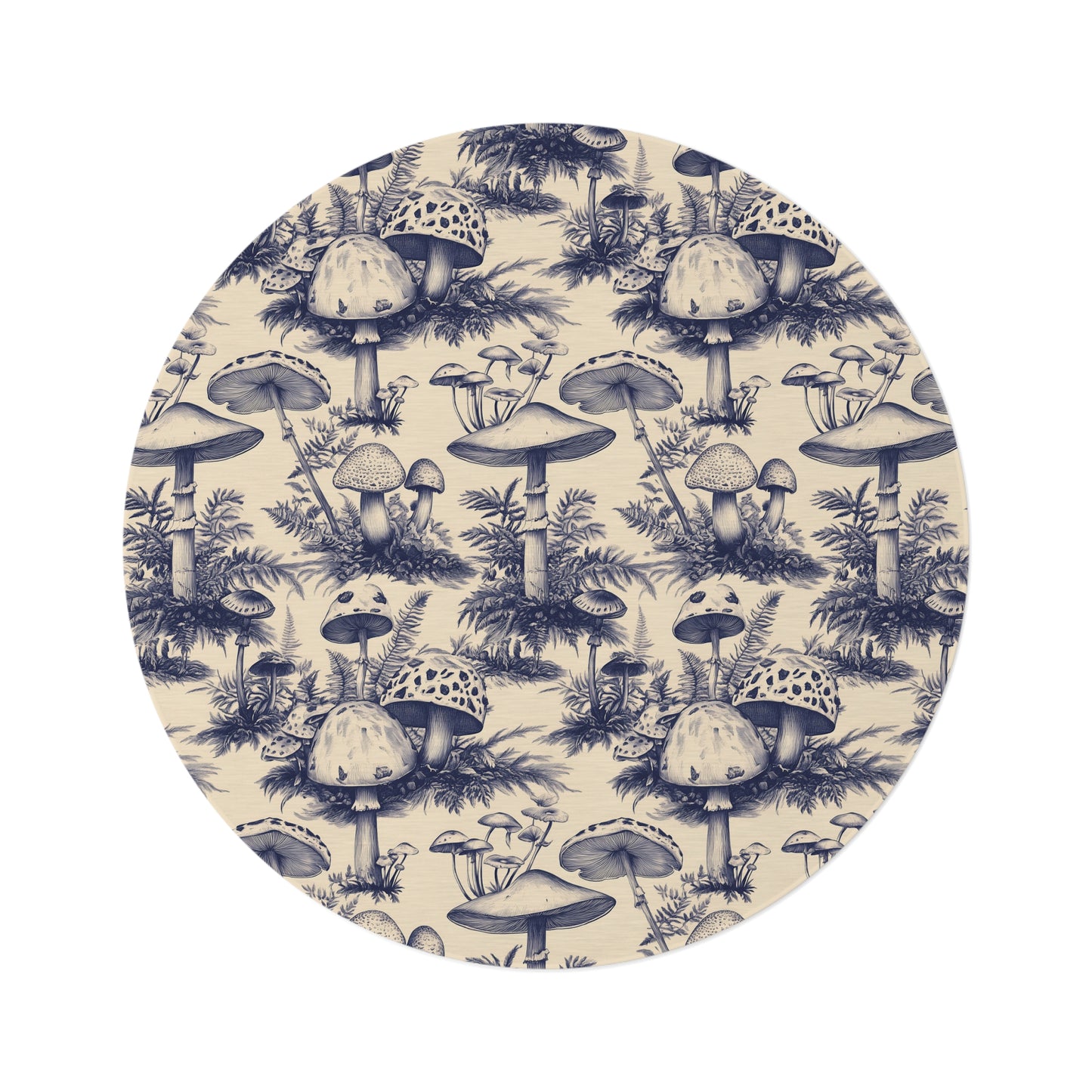 Mushroom Round Area Rug, Funky, Colorful & Unique Fairycore Area Rugs, Unique 60" Round Rug, Custom Print Available