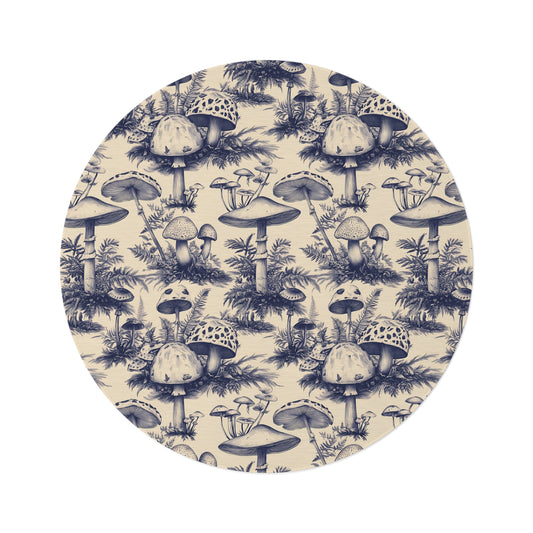 Mushroom Round Area Rug, Funky, Colorful & Unique Fairycore Area Rugs, Unique 60" Round Rug, Custom Print Available