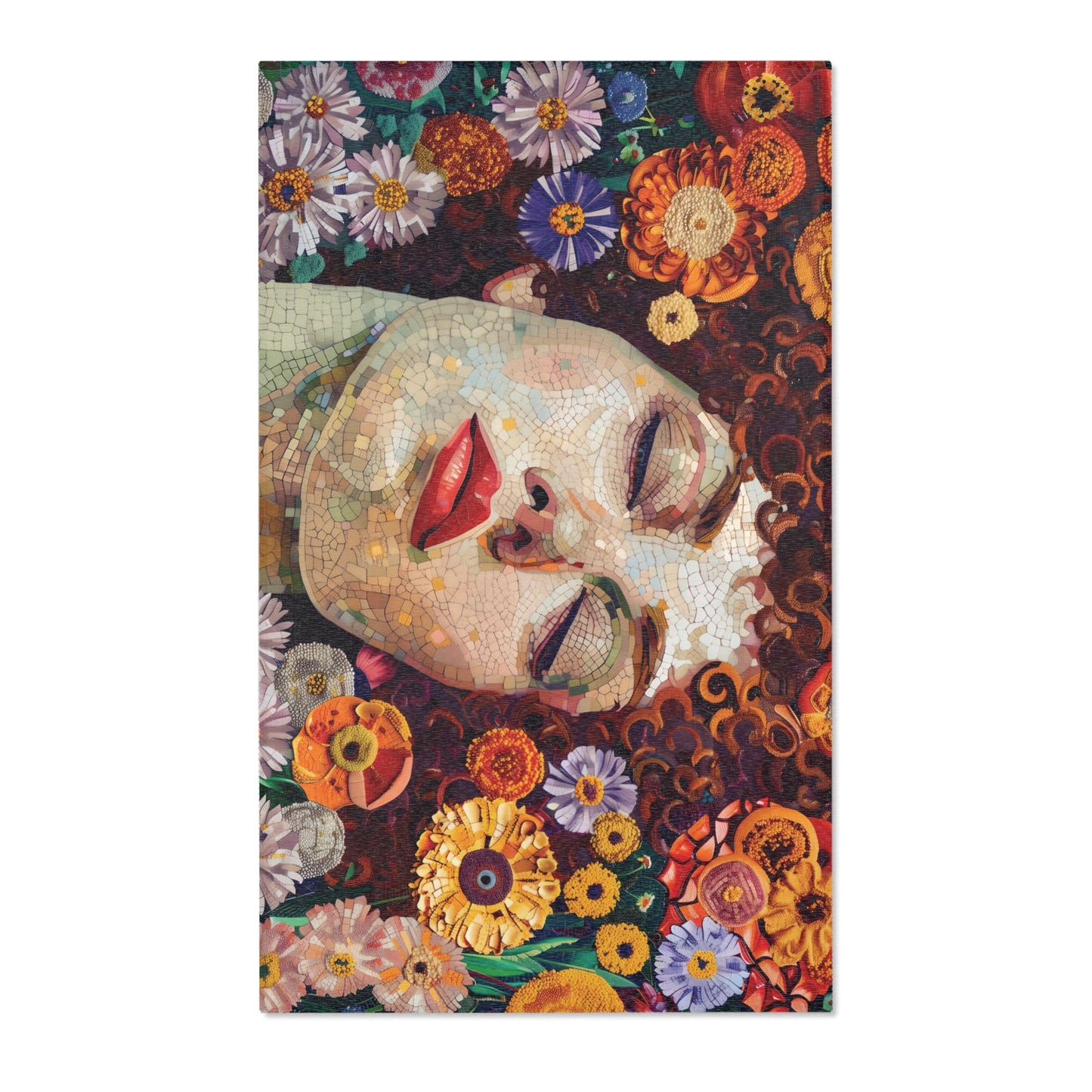 Gustav Klimt Inspired Area Rug, Funky, Colorful, & Unique Area Rugs, Custom Print Rug or Bathmat, 3 Sizes - 24x36 in, 36x60 in and 48x72 in