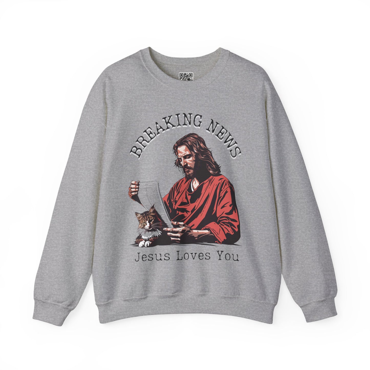 Jesus Loves You Unisex Heavy Blend Crewneck Sweatshirt, Christian Merch, Christian Streetwear, Ministry Shirt, Faith Based Shirt, Jesus Apparel