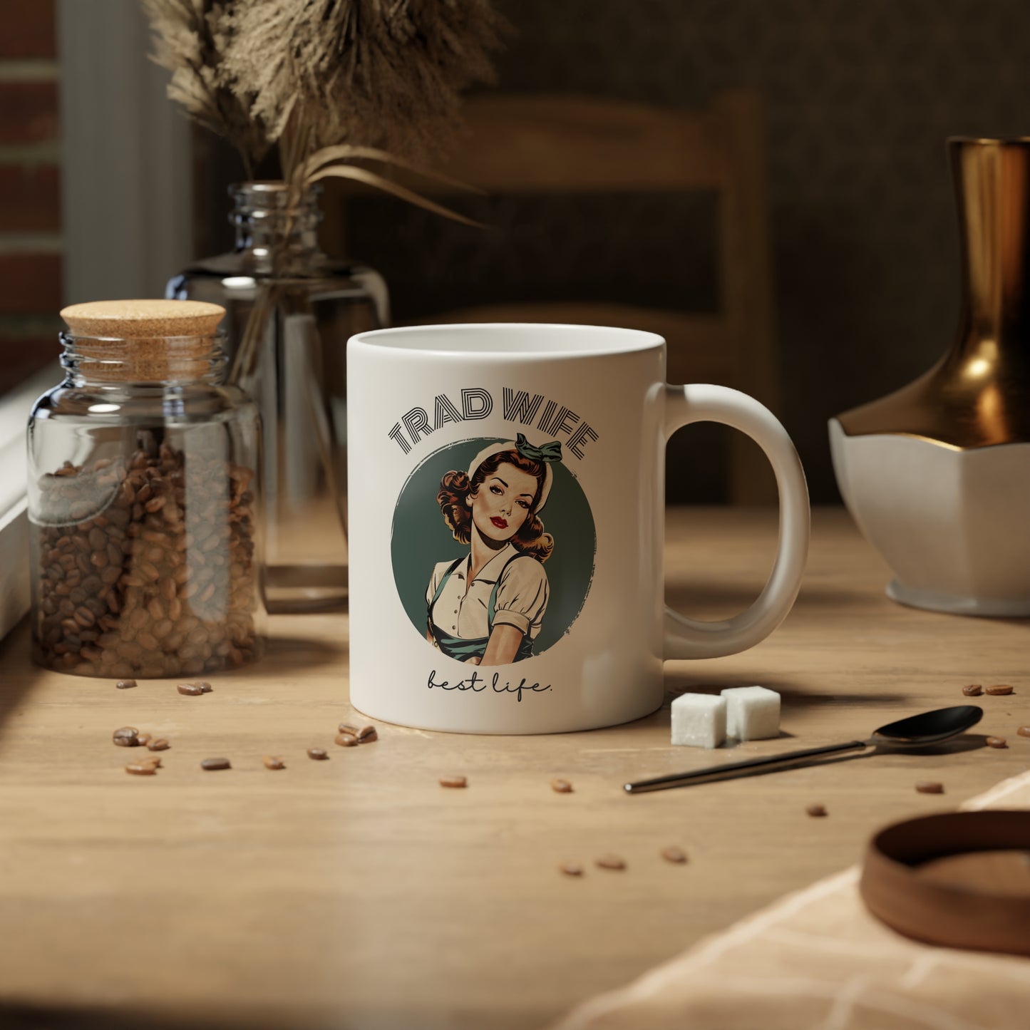 Trad Wife Jumbo Mug, 20oz, Homemaker Gift, Traditional Housewife Tea Cup, Trad Wife Gifts, Present for Wifey, Bridal Shower Mug