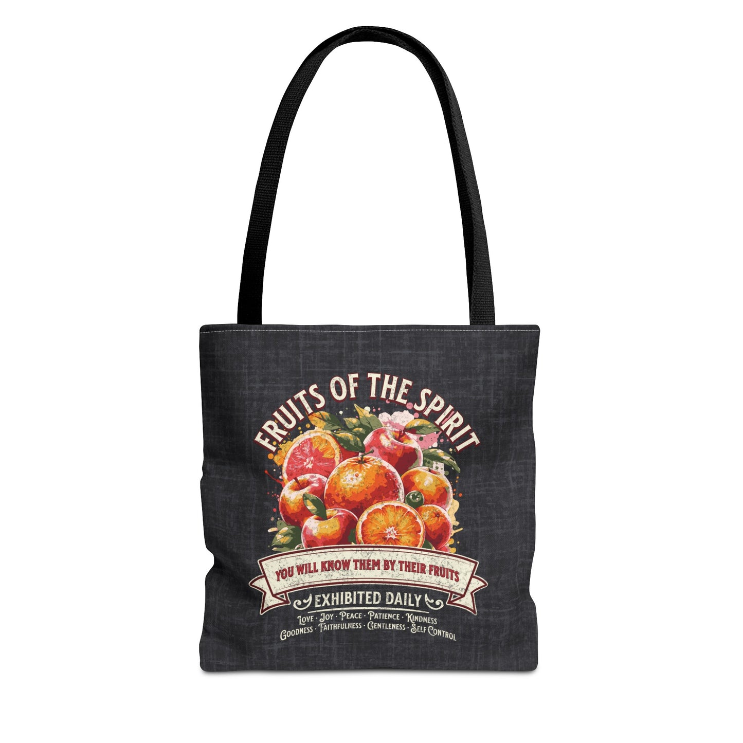 Fruits of the Spirit Tote Bag, Travel Bag, Bible Bag, Gift for Church Member, Book Bag, Getaway Bag, Vacation Bible School, Church Camp Bag