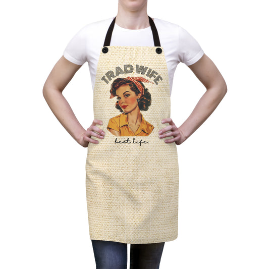 Trad Wife Apron (AOP), Cute Housewife Apron, Vintage Homemaker Kitchen Accessories, Gifts for Traditional Women, Wifely Cooking Gifts