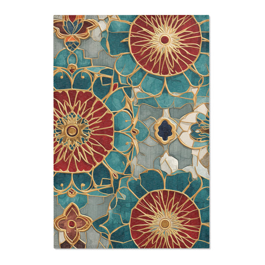 Moroccan Area Rug, Low Pile, Funky, Colorful, & Unique Area Rugs, Custom Print Rug or Bathmat, 3 Sizes - 24x36 in, 36x60 in and 48x72 in