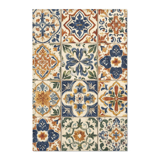 Moroccan Area Rug, Low Pile, Funky, Colorful, & Unique Area Rugs, Custom Print Rug or Bathmat, 3 Sizes - 24x36 in, 36x60 in and 48x72 in
