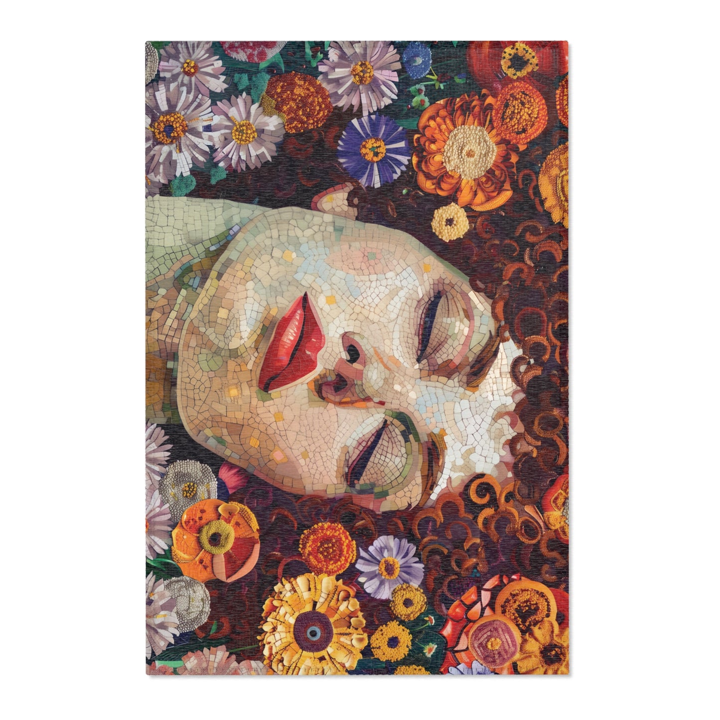 Gustav Klimt Inspired Area Rug, Funky, Colorful, & Unique Area Rugs, Custom Print Rug or Bathmat, 3 Sizes - 24x36 in, 36x60 in and 48x72 in